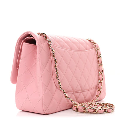 Chanel Caviar Quilted Jumbo Double Flap Pink 3 of 10