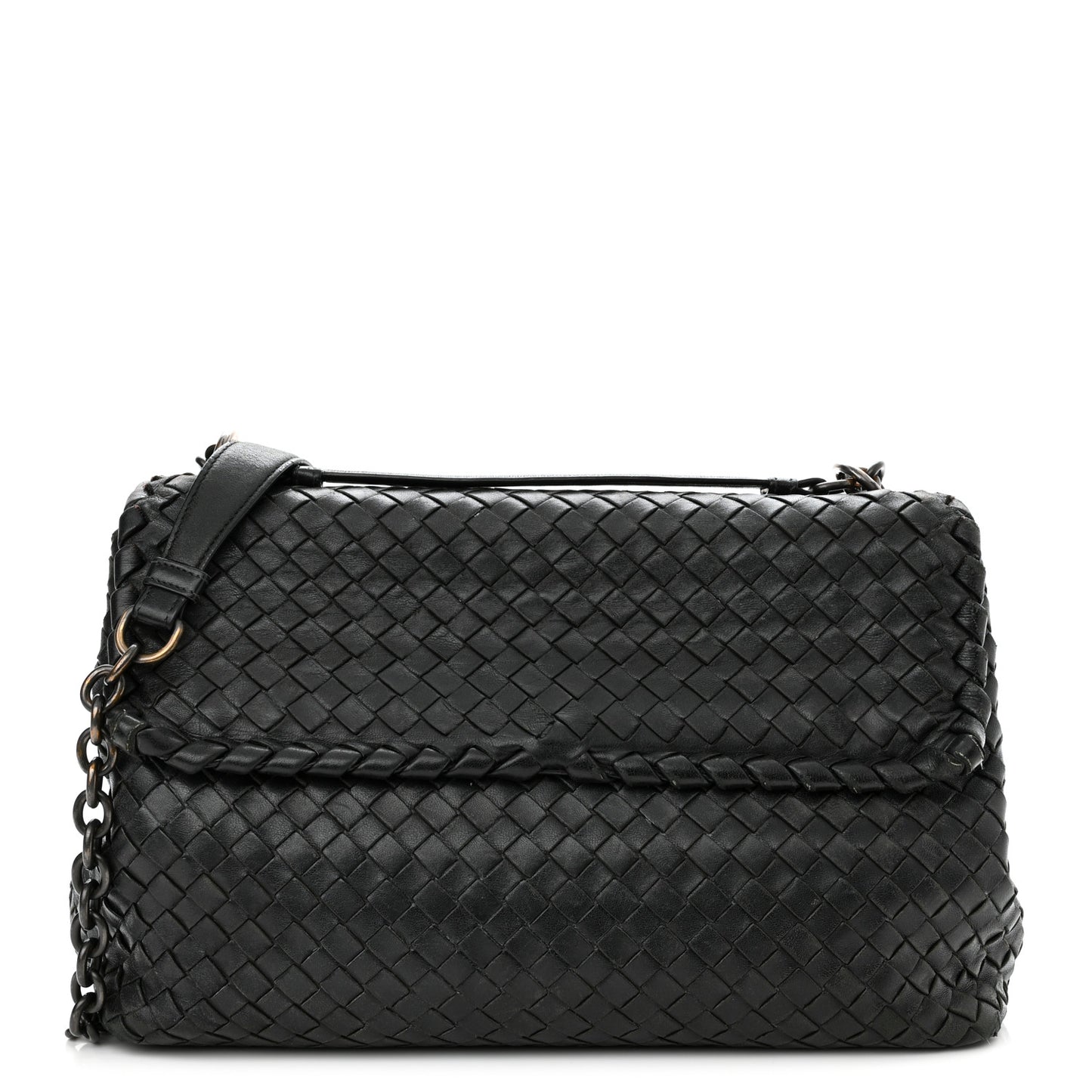 Nappa Intrecciato Medium Olimpia Shoulder Bag Black