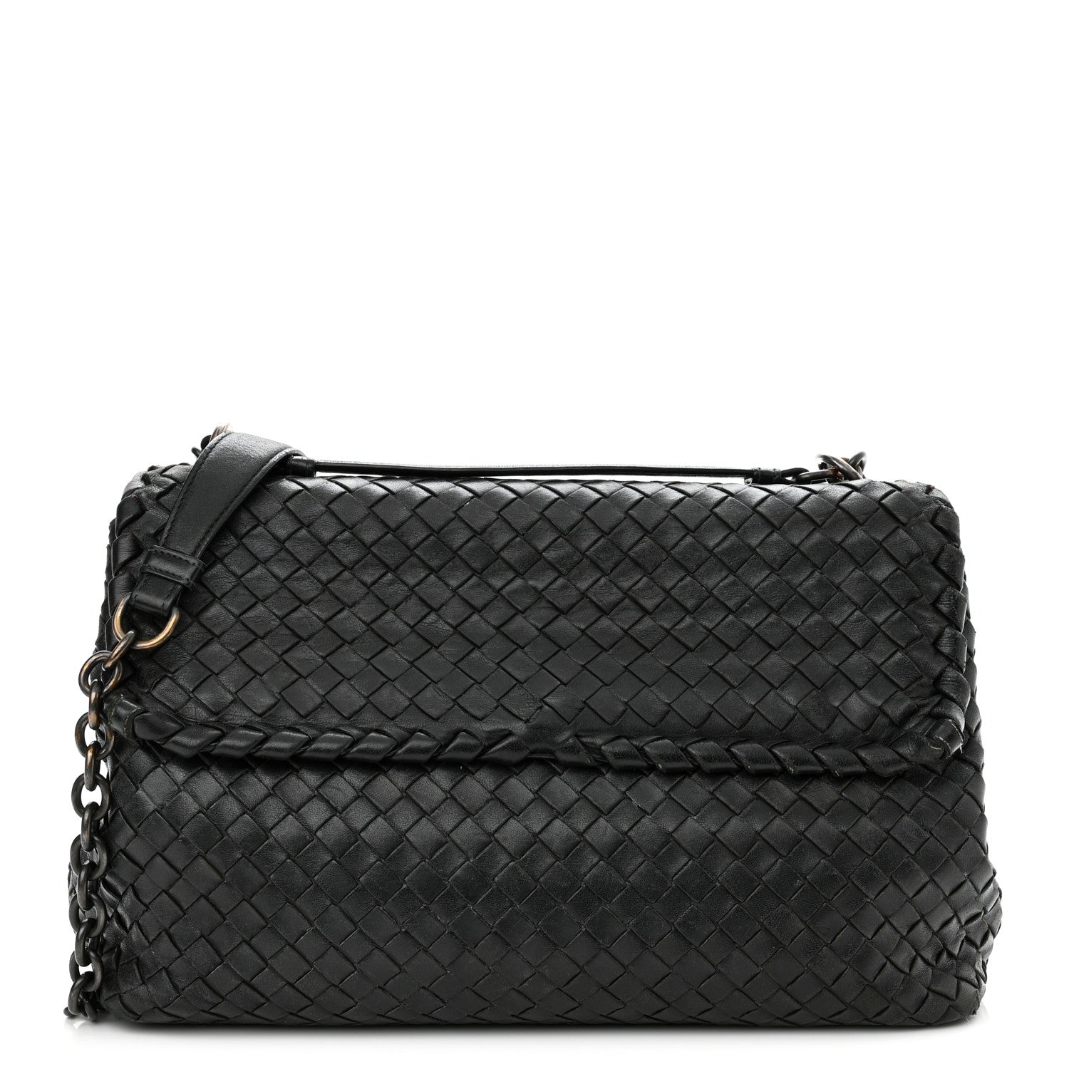 Bottega Veneta Nappa Intrecciato Medium Olimpia Shoulder Bag Black 1 of 13