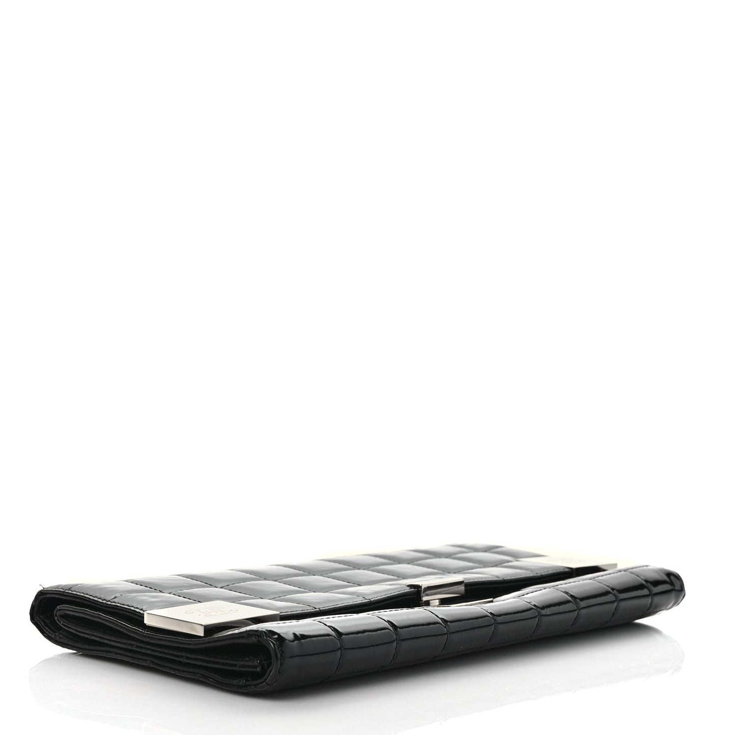 Patent Chocolate Bar Clutch Black