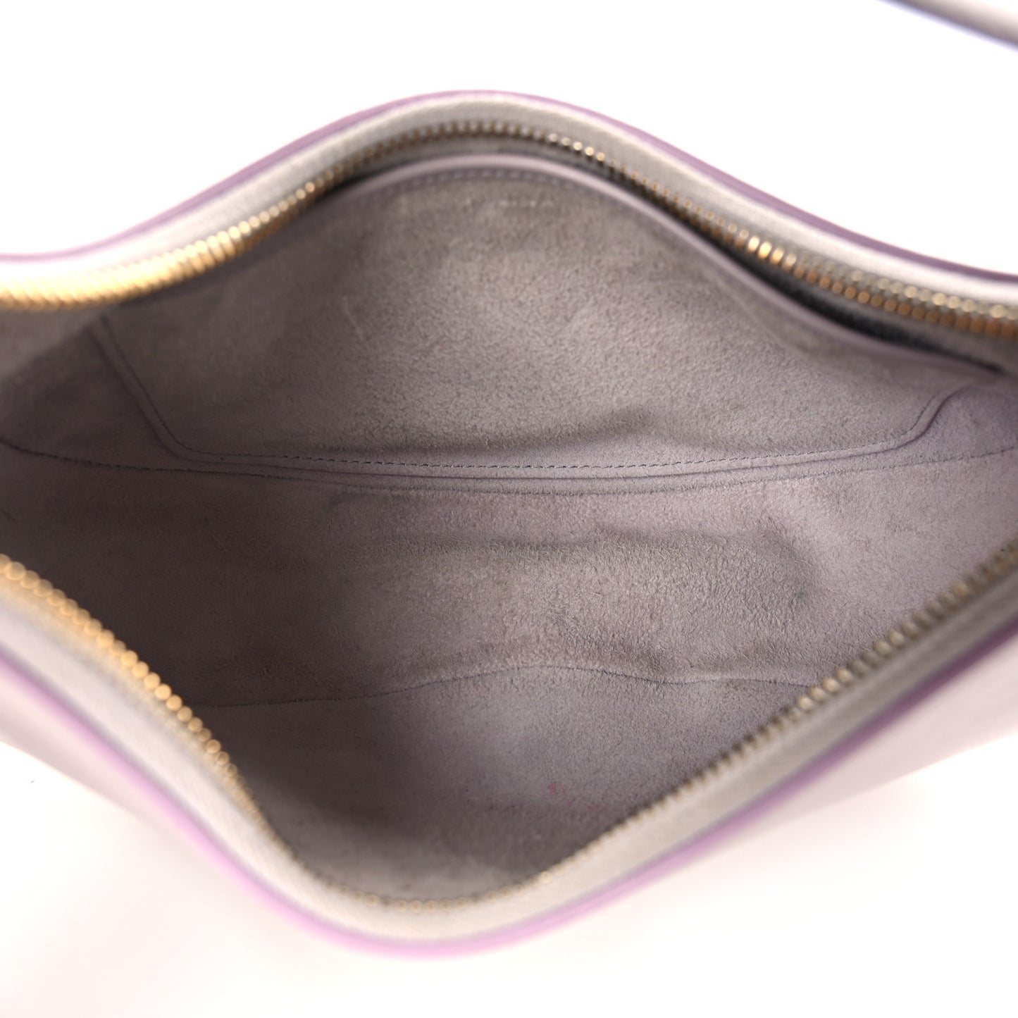 Smooth Calfskin Ava Shoulder Bag Lavender Grey