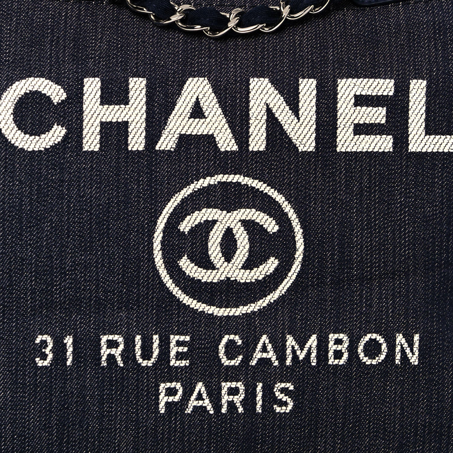 Chanel Denim Medium Deauville Tote Dark Blue 8 of 12