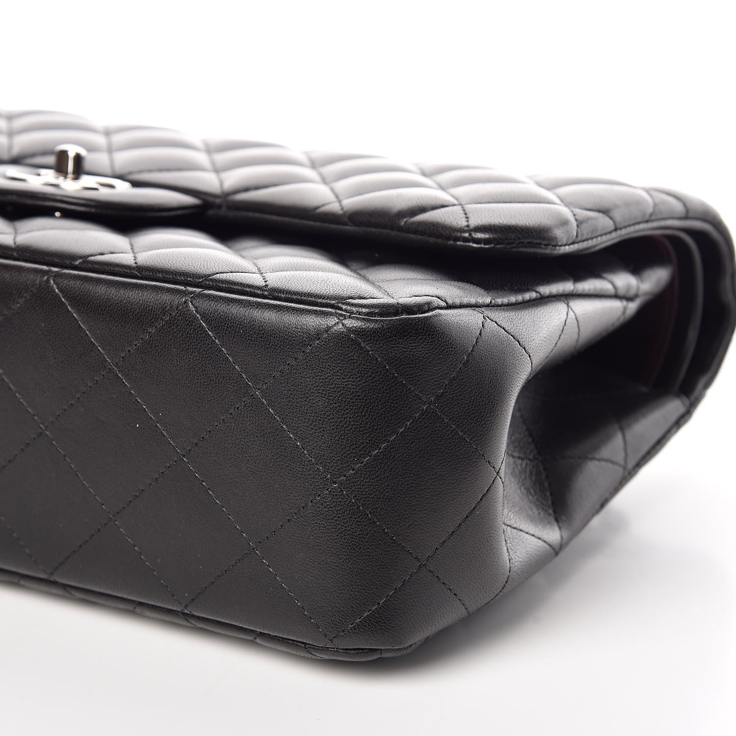 Chanel Lambskin Quilted Jumbo Double Flap Black 6 of 12
