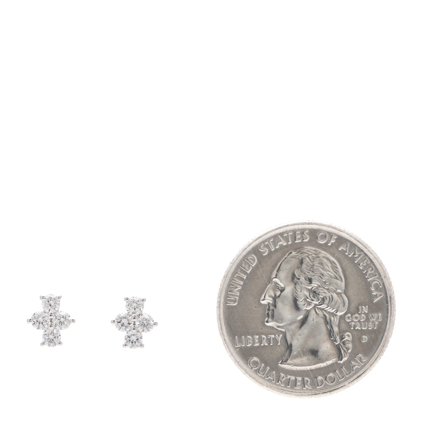 18K White Gold Diamond Vivi Stud Earrings