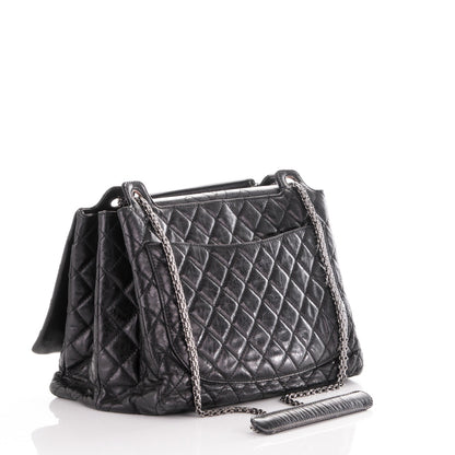 Chanel Metallic Calfskin Quilted XL Accordion Reissue Flap Black 3 of 7