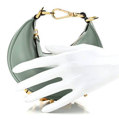 Fendi Vitello Grace New Matte Nano Fendigraphy Hobo Charm Menta 2 of 7
