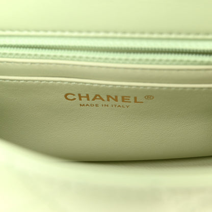 Chanel Lambskin Quilted Mini Pearl Crush Flap Light Green 6 of 10