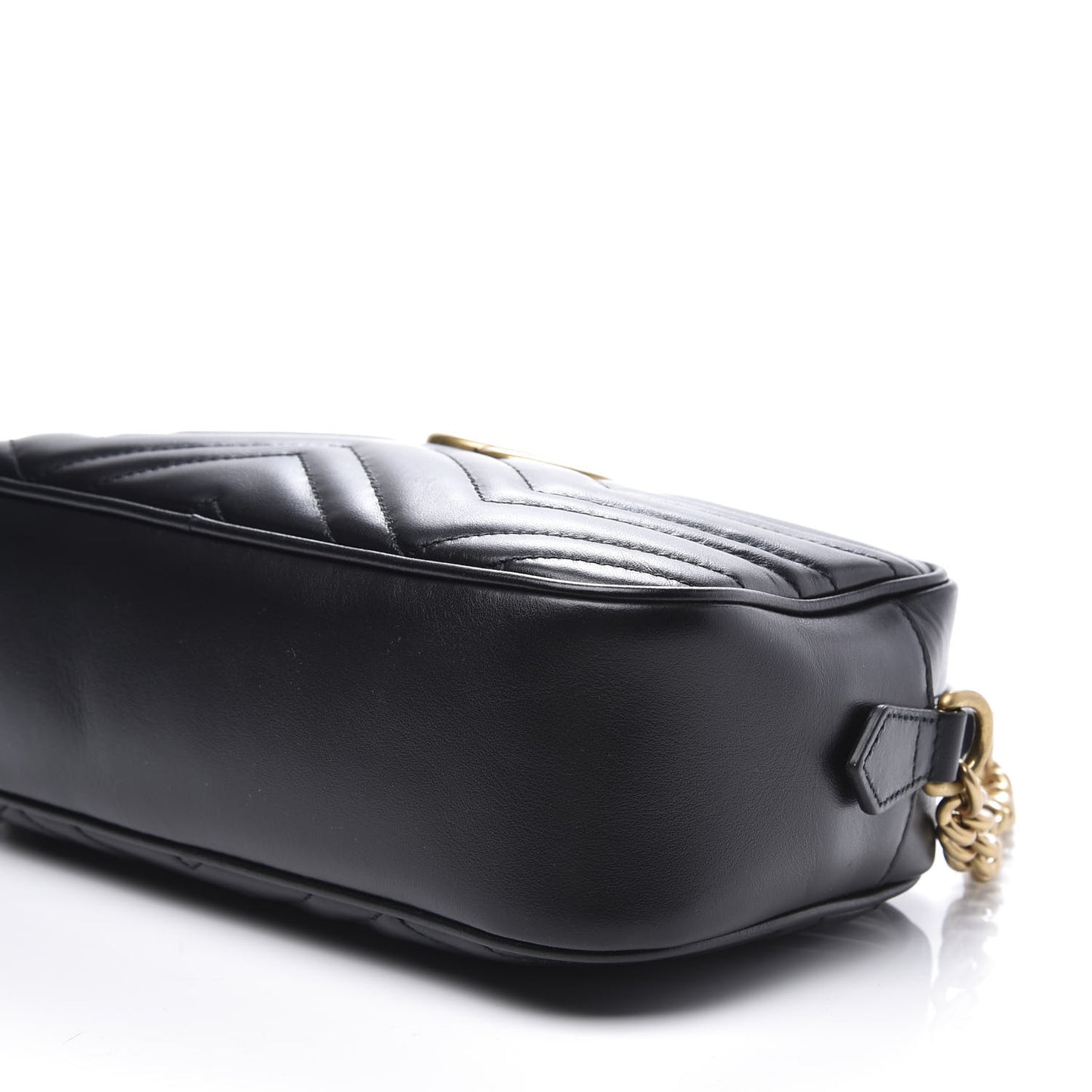 Calfskin Matelasse Small GG Marmont Chain Shoulder Bag Black