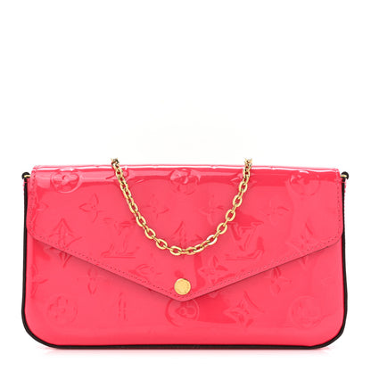 Louis Vuitton Vernis Felicie Pochette Chain Wallet Hot Pink 1 of 14