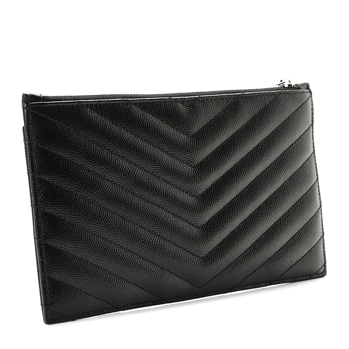 Grain De Poudre Chevron Monogram Bill Pouch Black