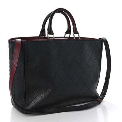 Chanel Bullskin Stitched Bi-Color Large Shopping Tote Black 3 of 14