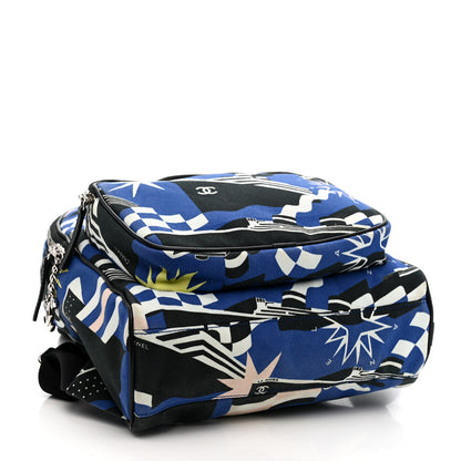 Chanel Canvas Cruise La Pausa Print Backpack Blue Multicolor 3 of 9