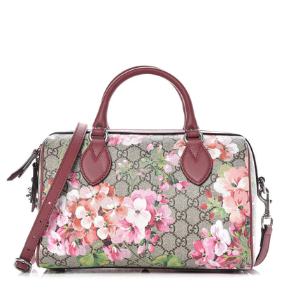 Gucci GG Supreme Monogram Blooms Small Boston Beige Multicolor Dry Rose 1 of 9