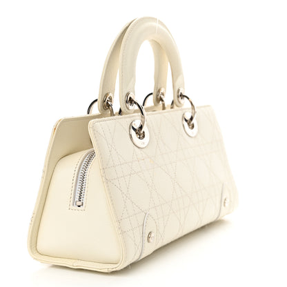 Christian Dior Calfskin Cannage Stitched Small East West Lady Dior White 3 of 15