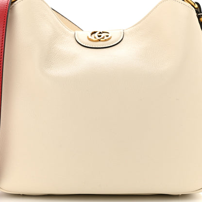 Gucci Softy Wonka Textured Dollar Calfskin Small Diana Shoulder Bag Mystic White Hibiscus Red 8 of 11
