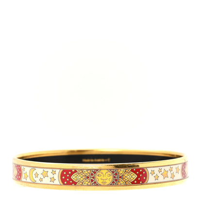 Hermes Enamel Printed Narrow Sun Moon Stars Bracelet 70 1 of 5
