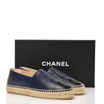Chanel Lambskin CC Espadrilles 38 Navy 10 of 10