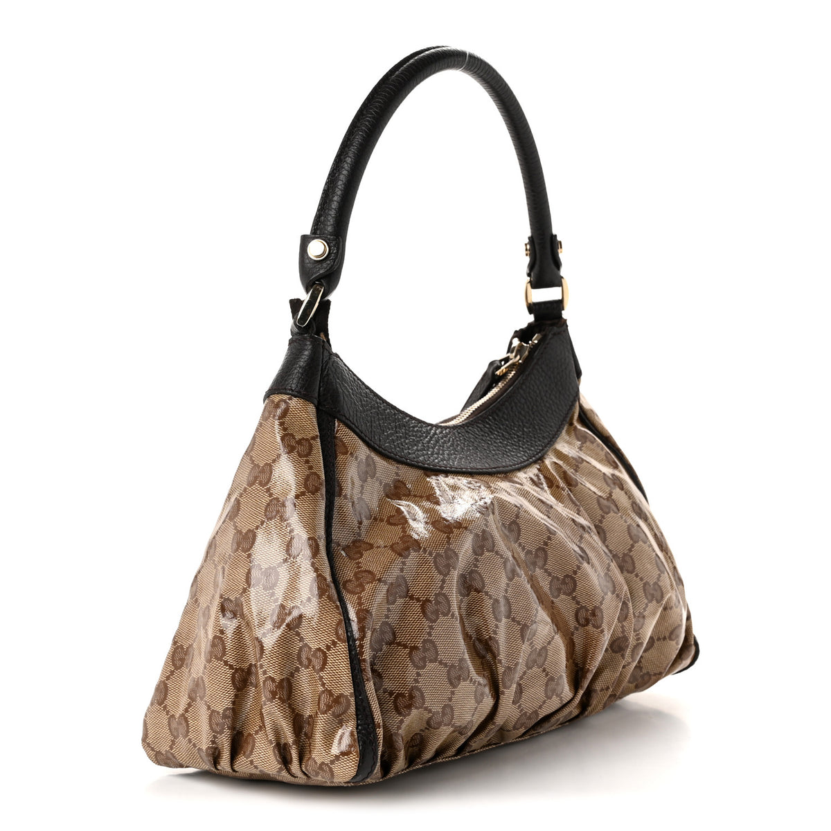 Gucci Crystal Monogram D Ring Gold Hobo Gold 3 of 10