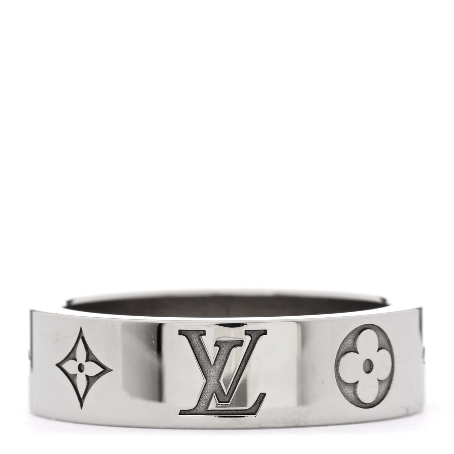 Brass Monogram Mosaic Ring M Silver
