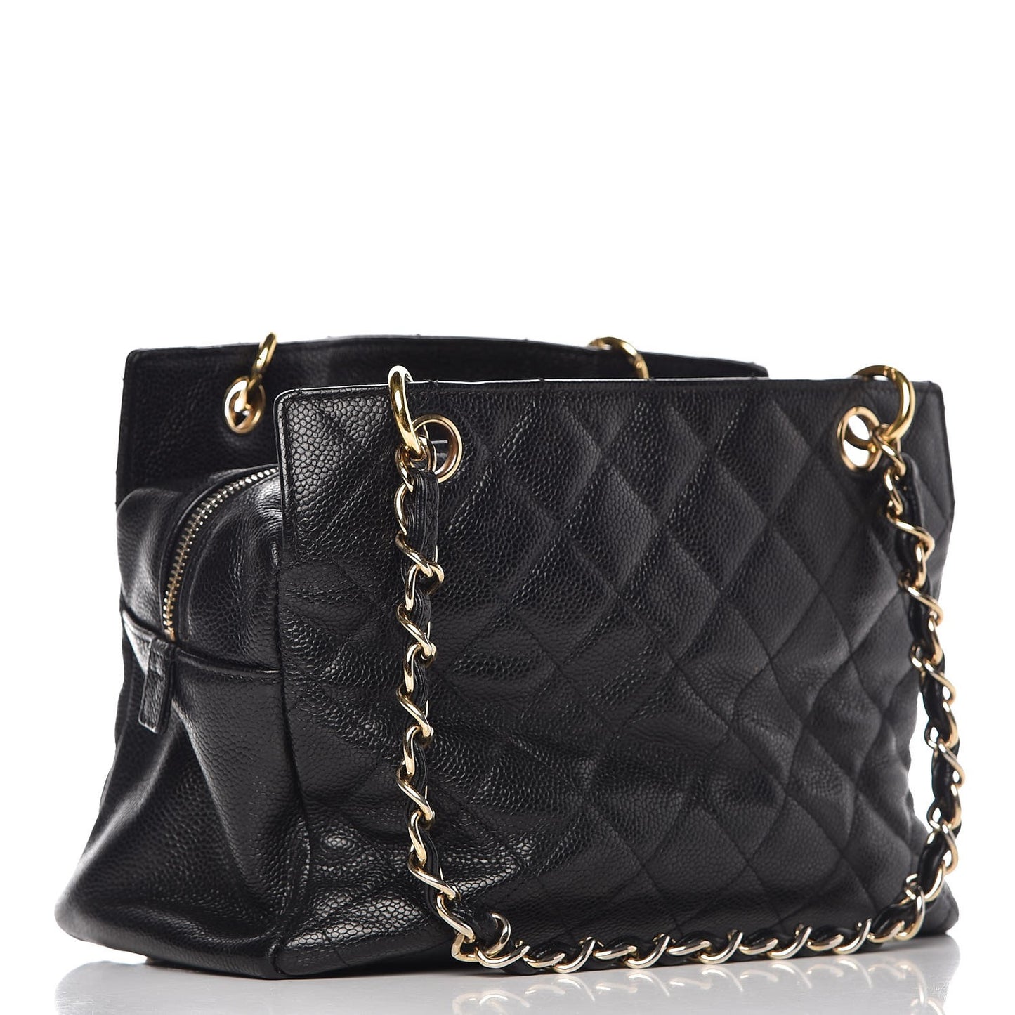 Caviar Quilted Petit Timeless Tote PTT Black