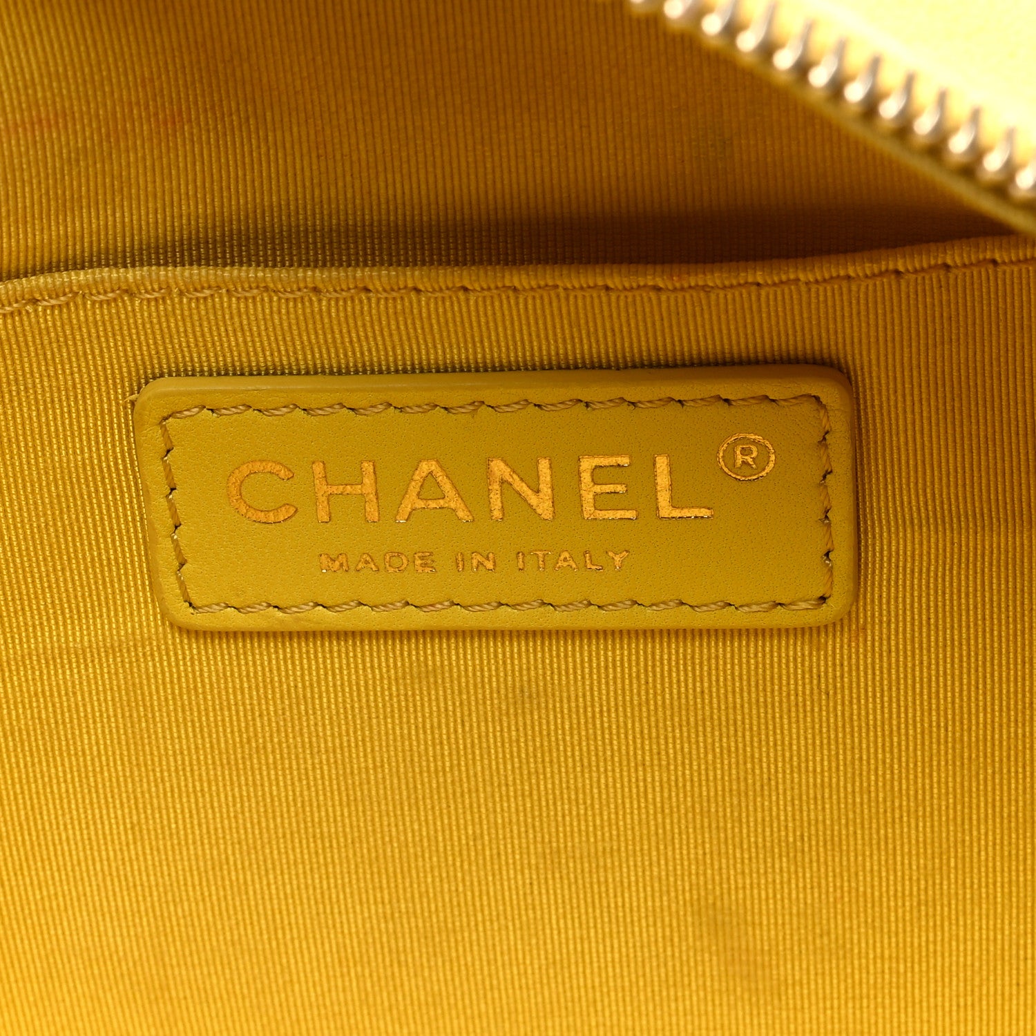 Chanel Crumpled Glazed Lambskin Quilted Waist Bag Fanny Pack Yellow 6 of 12