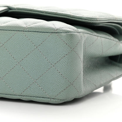 Chanel Caviar Quilted Medium Double Flap Light Blue 10 of 17