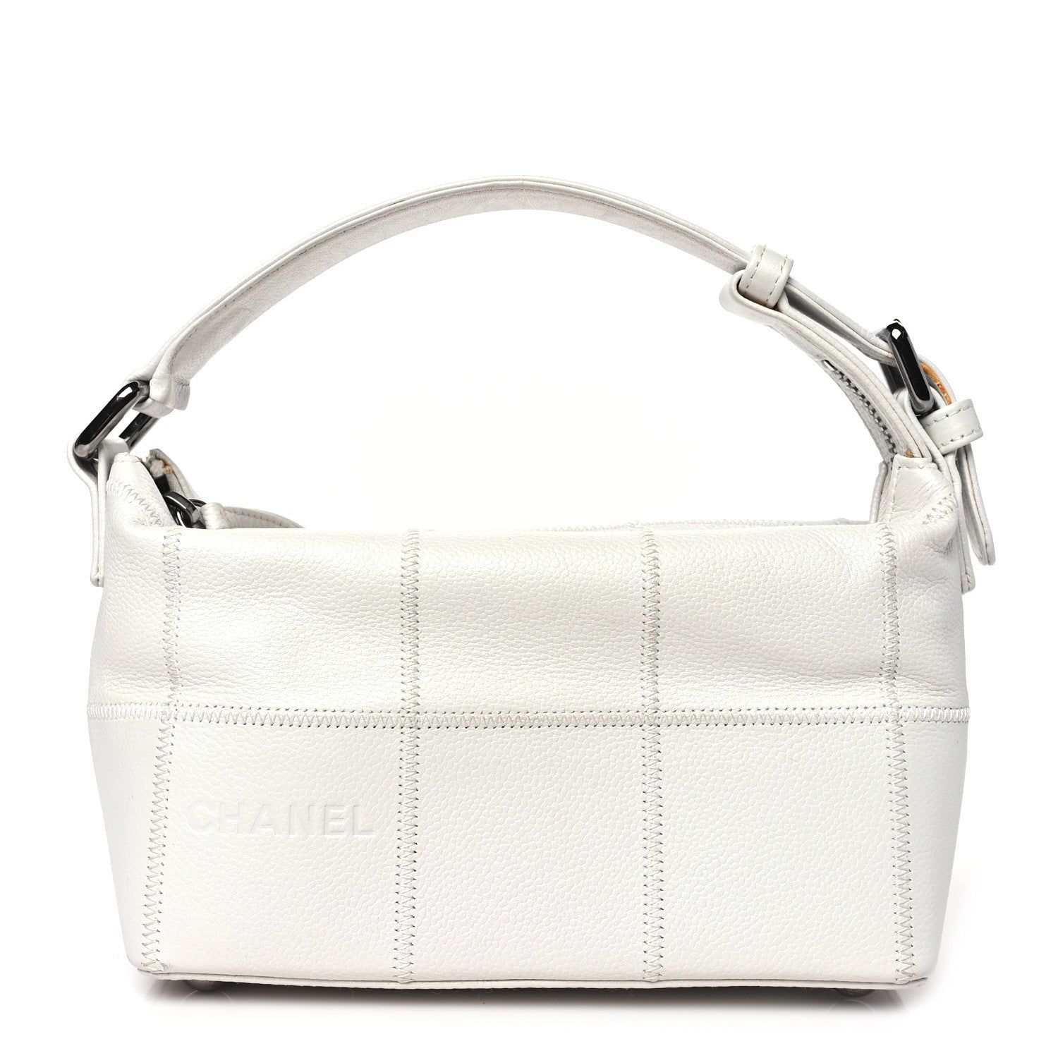 Chanel Caviar Square Stitched Bag White 1 of 14