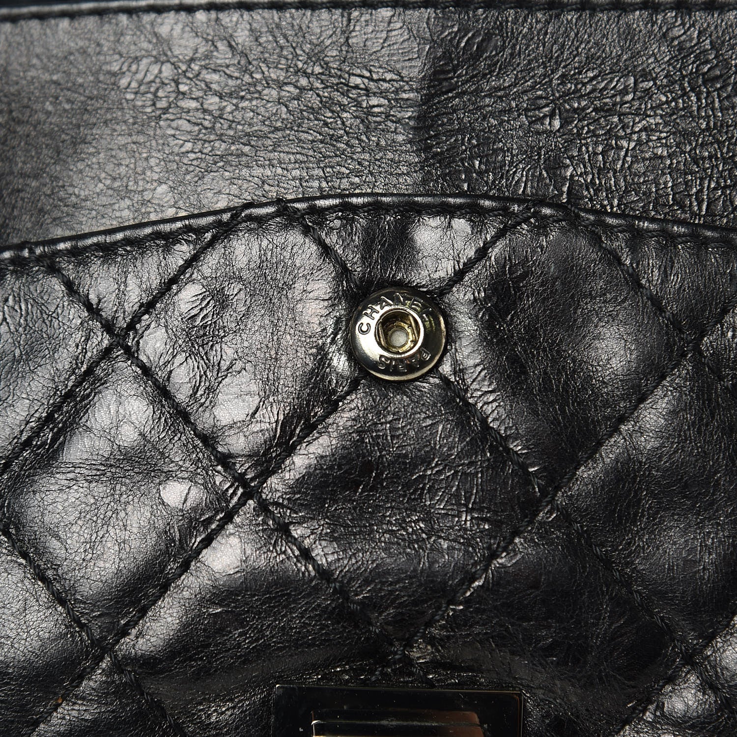 Chanel Metallic Aged Calfskin Quilted 2.55 Reissue 226 Flap Black 10 of 16
