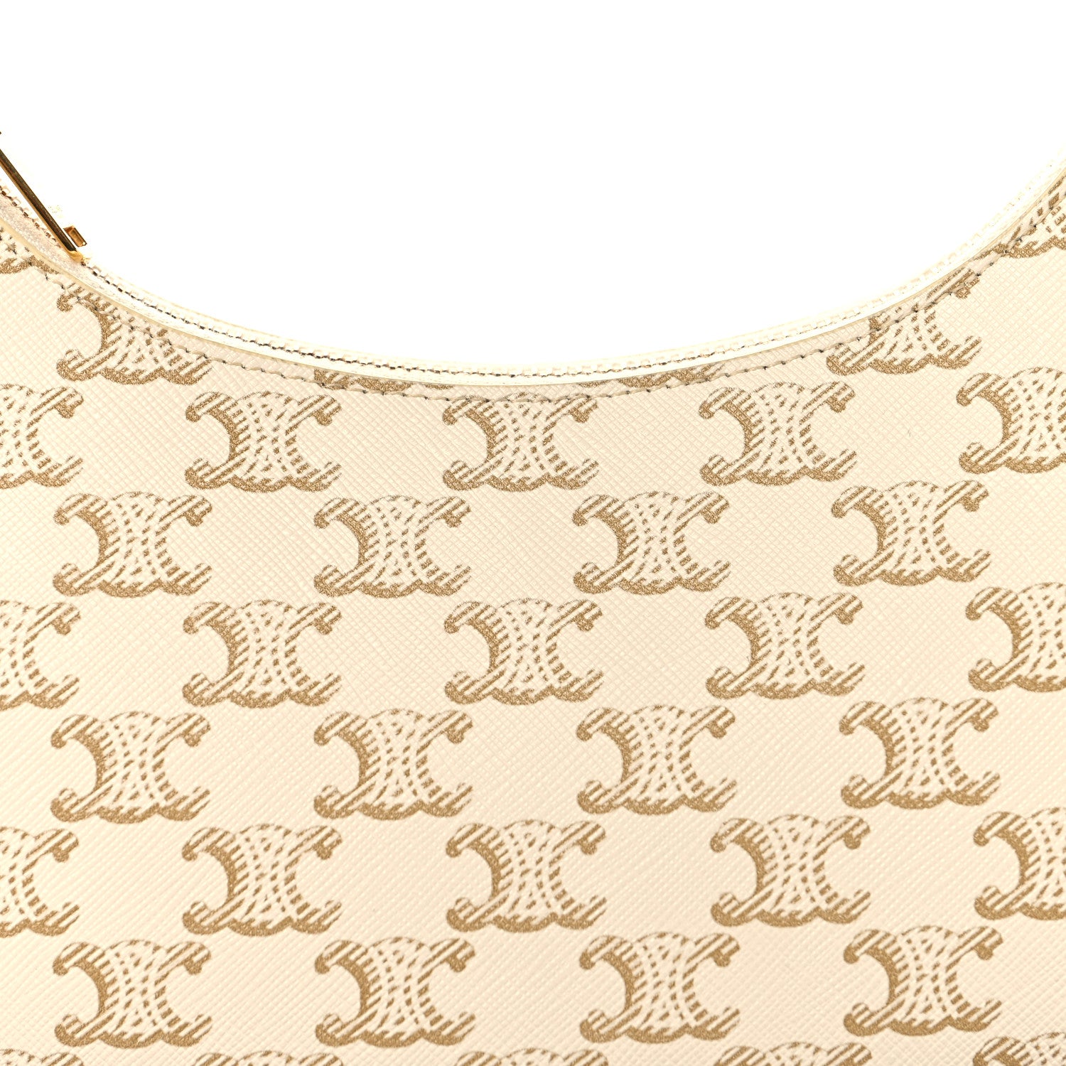 Celine Canvas Calfskin Ava Triomphe Shoulder Bag White 8 of 10
