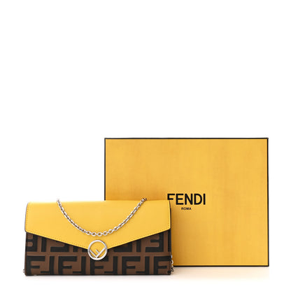 Fendi Vitello Cruise F is Fendi Bi-Color FF 1974 Embossed Continental Envelope Wallet On Chain Maya Black Sunflower 13 of 13