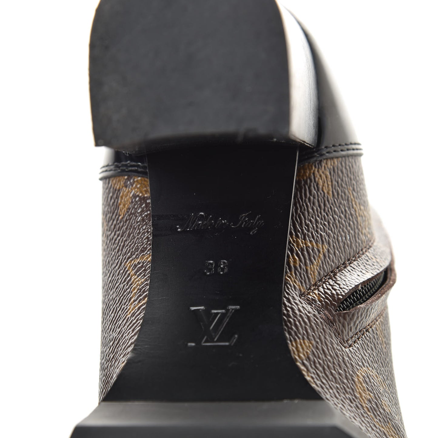 Patent Calfskin Monogram Star Trail Ankle Boots 38 Black