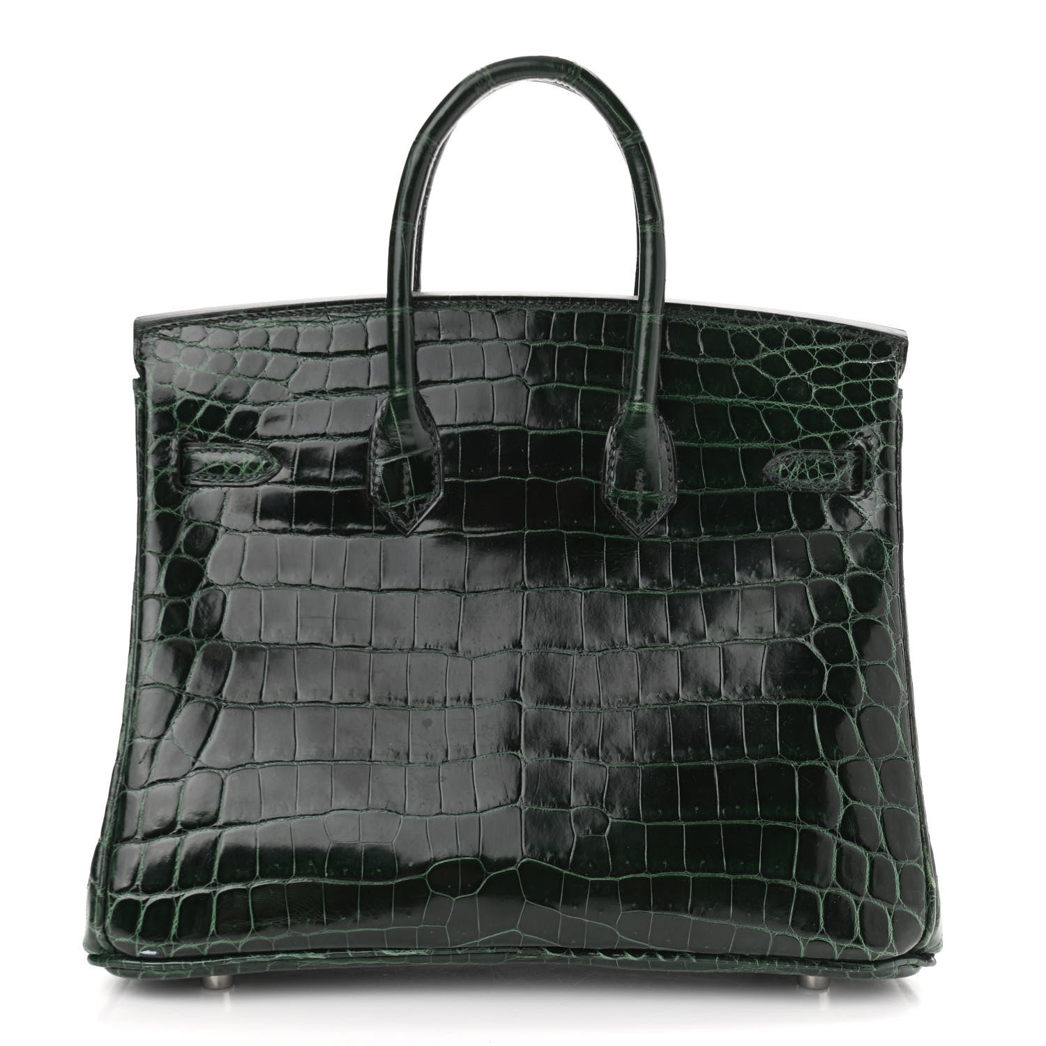 Hermes Shiny Niloticus Crocodile Birkin 25 Vert Fonce 4 of 32