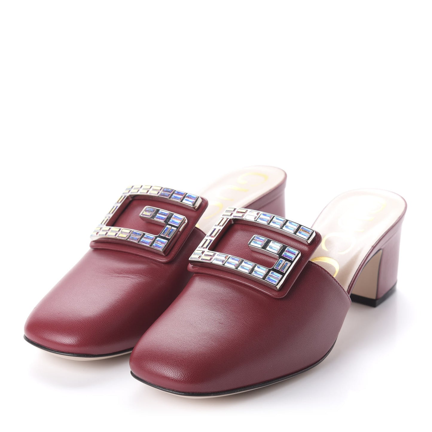 Malaga Kid Crystal Square G Madelyn Mules 36.5 Romantic Cerise