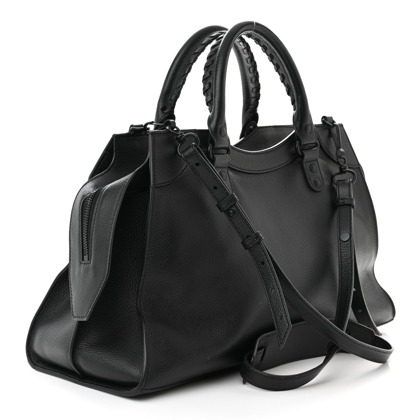 Grained Calfskin Black Hardware Neo Classic City Black