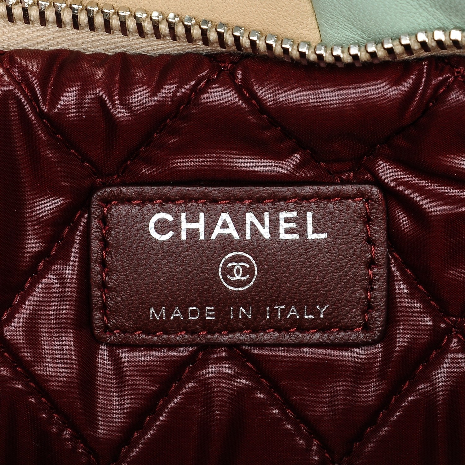 Chanel Lambskin Patchwork Medium Cosmetic Case Multicolor Burgundy 6 of 7