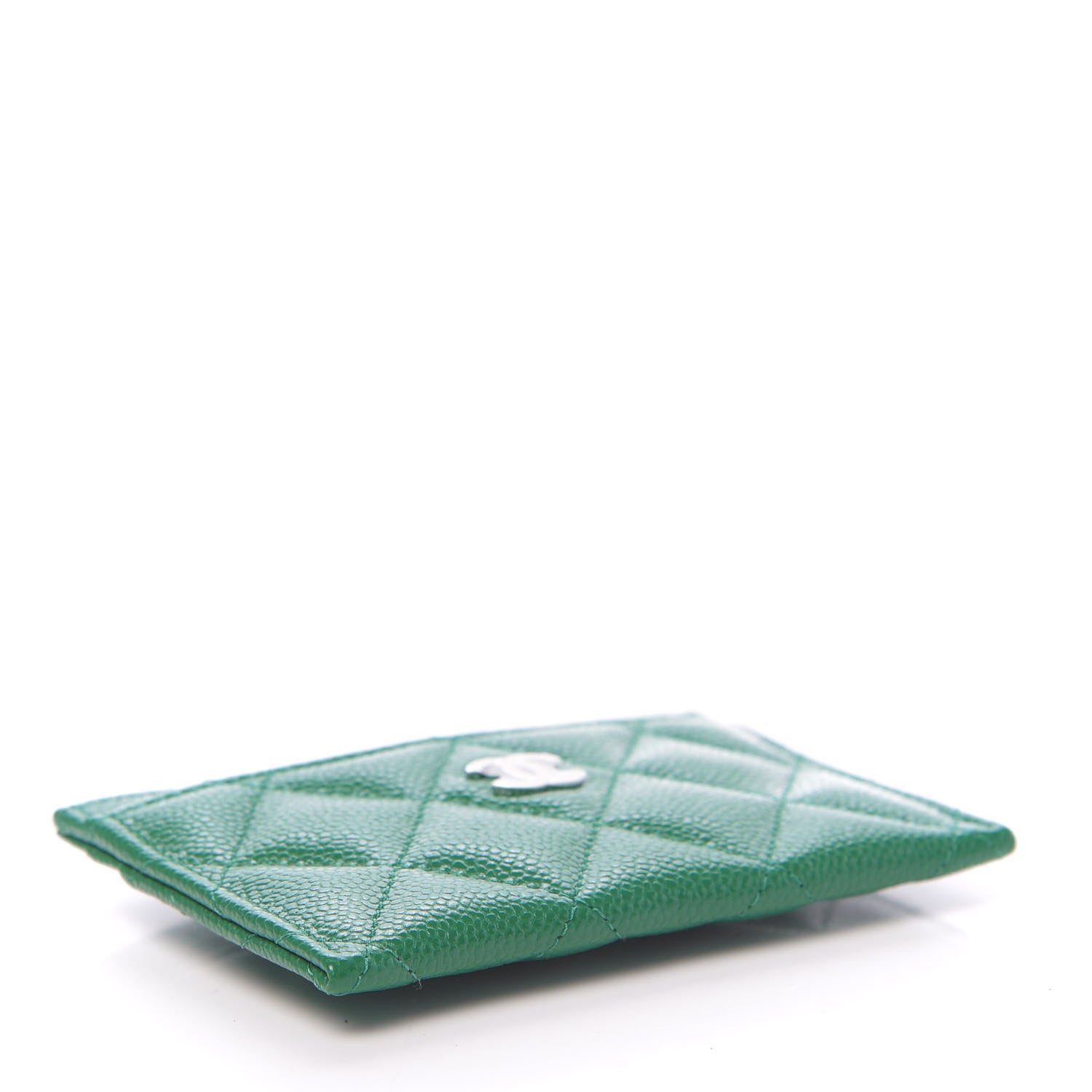 Chanel Caviar Quilted Card Holder Green 4 of 9