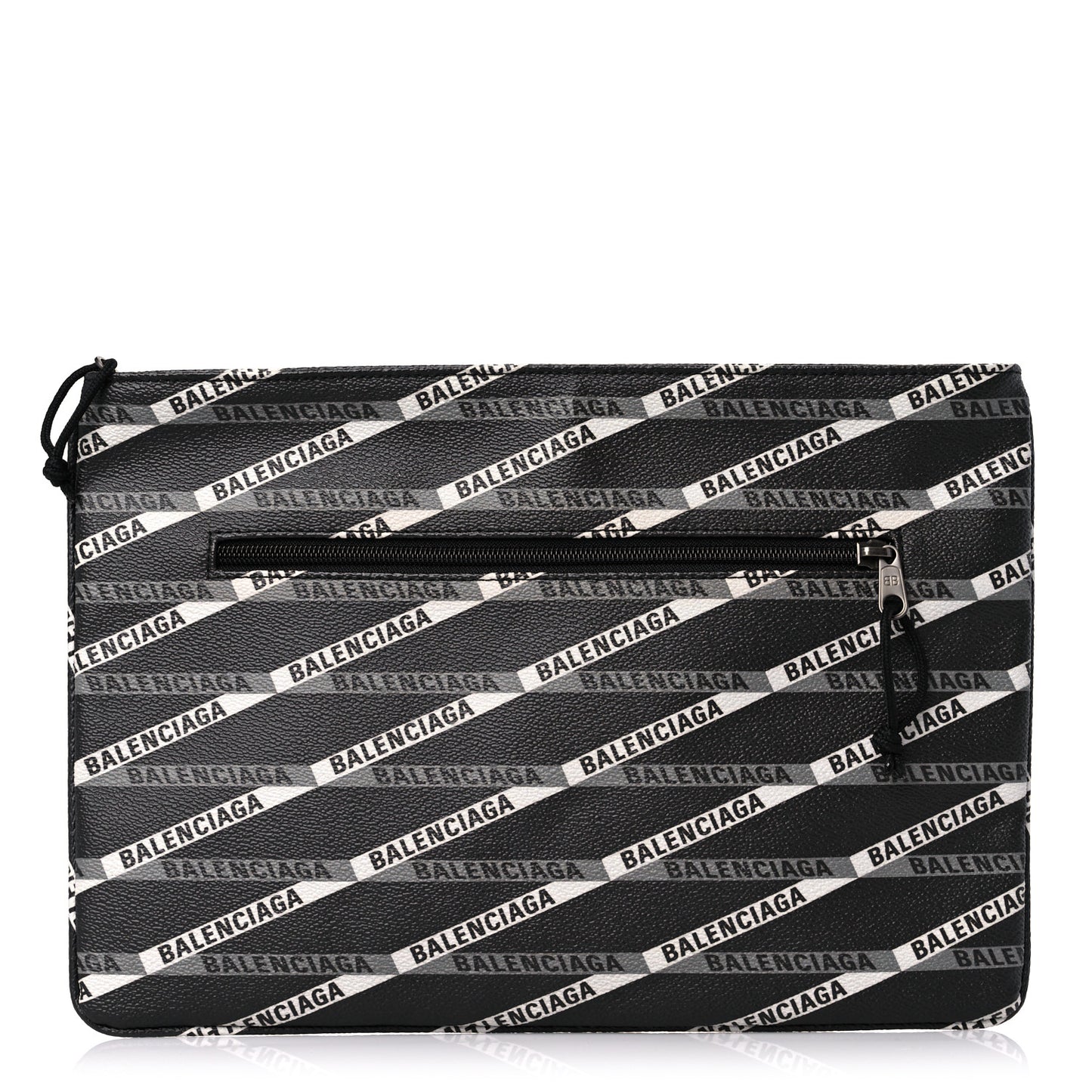 Coated Canvas Losange Monogram Zip Pouch Black Grey