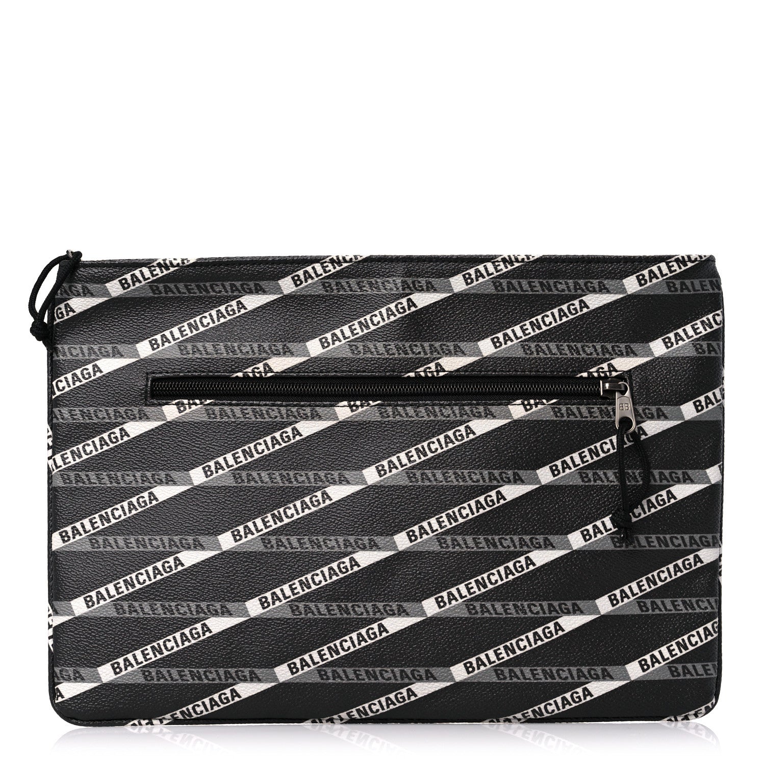Balenciaga Coated Canvas Losange Monogram Zip Pouch Black Grey 1 of 9