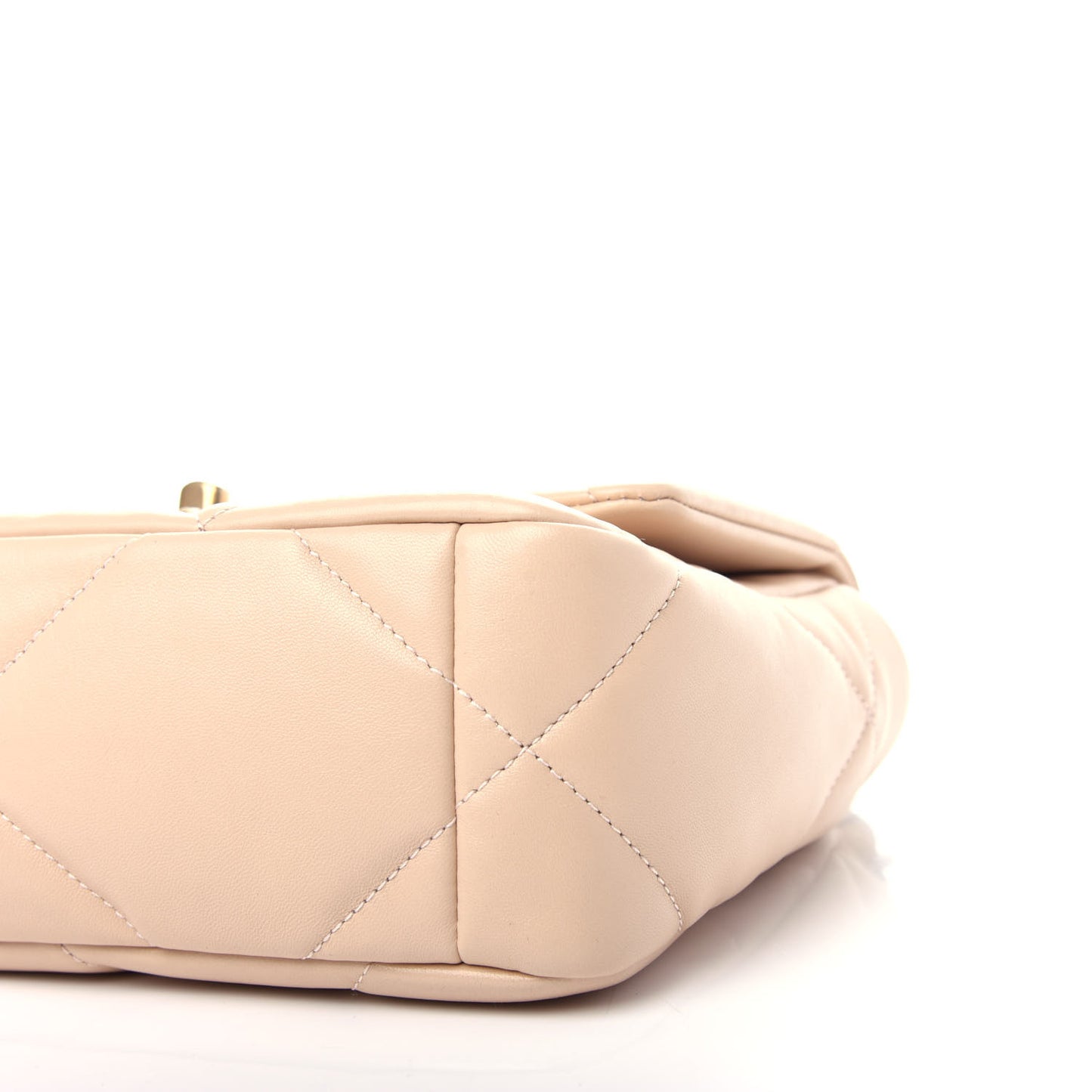 Lambskin Quilted Medium Chanel 19 Flap Beige