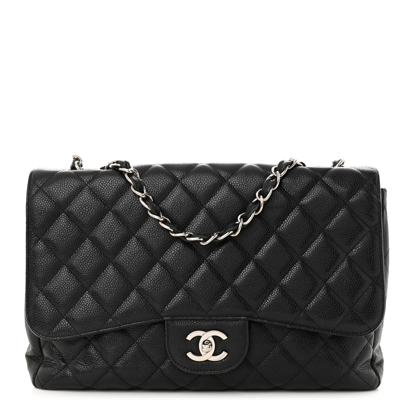 Caviar Quilted Jumbo Single Flap Black