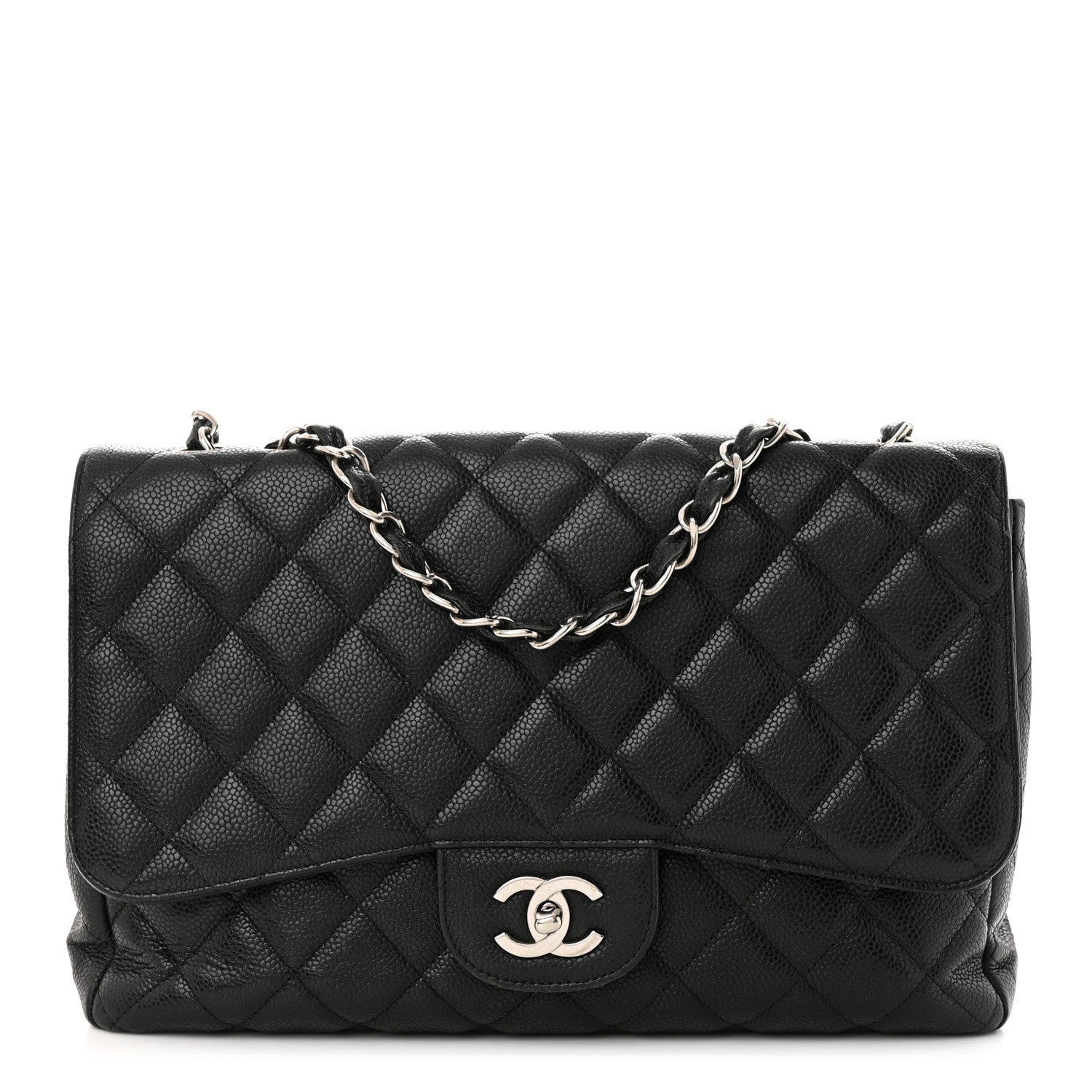 Chanel Caviar Quilted Jumbo Single Flap Black 1 of 13