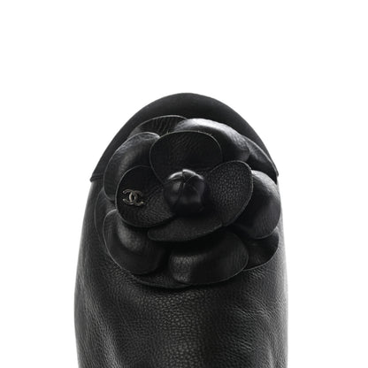 Chanel Calfskin Grosgrain Camellia Mocassin Loafers 39 Black 8 of 8
