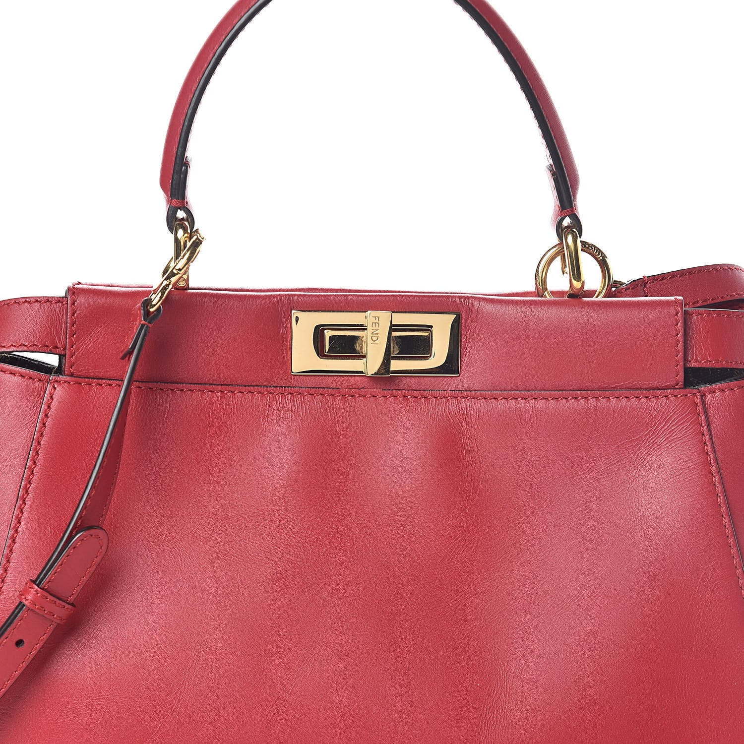 Fendi Vitello Morgan Fabric Jacquard Pequin Medium Peekaboo Iconic Satchel Mattone Tobacco Black 7 of 9