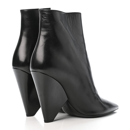 Saint Laurent Calfskin Niki 105 Wedge Booties 40 Black 3 of 4