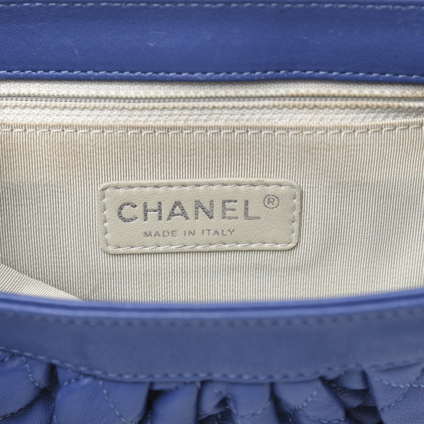 Washed Lambskin Quilted Mini Chain Around Flap Blue