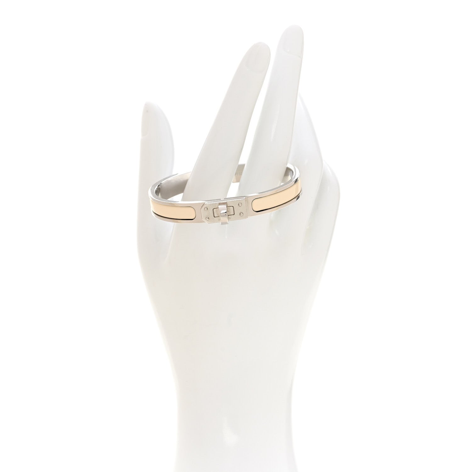Hermes Enamel Mini Clic Kelly Bracelet PM Creme 2 of 5