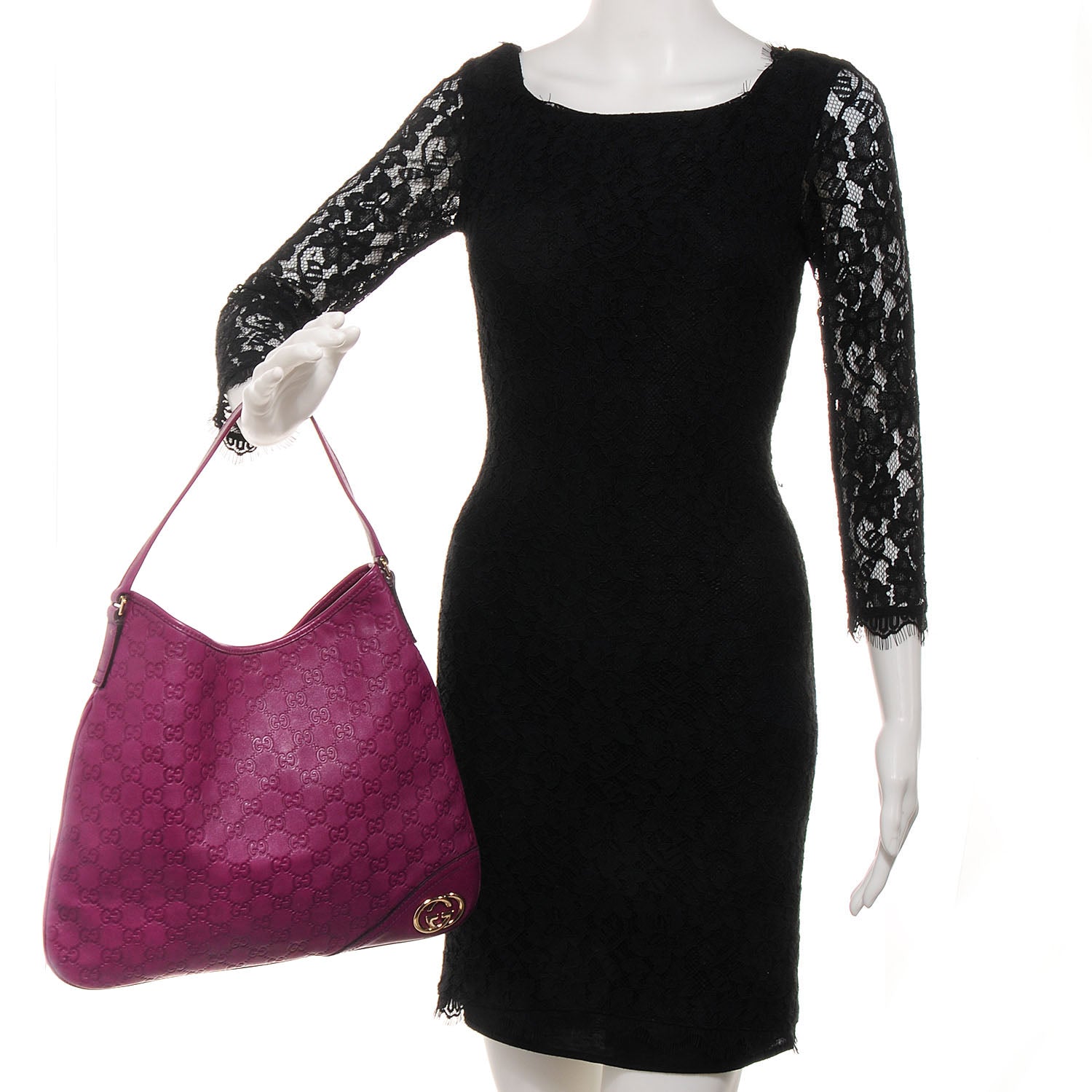 Gucci Guccissima Medium New Britt Hobo Purple 2 of 8