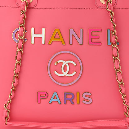 Chanel Calfskin Medium Deauville Tote Coral Pink 9 of 11