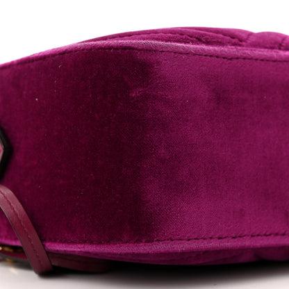 Gucci Velvet Matelasse Small GG Marmont Chain Shoulder Bag Fuchsia Violet Cyclamen 8 of 9