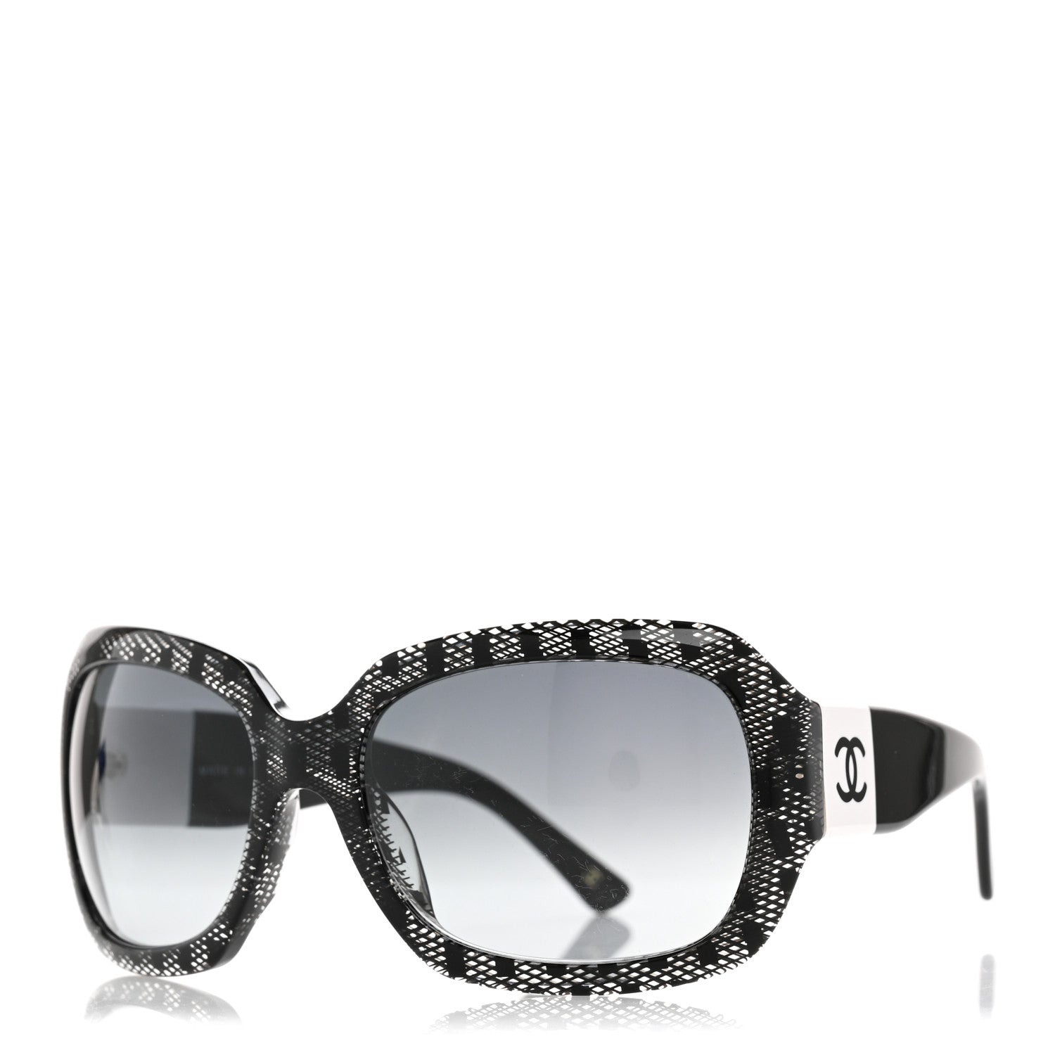 Chanel Acetate CC Lace Effect Sunglasses 5146-A Black White 1 of 7